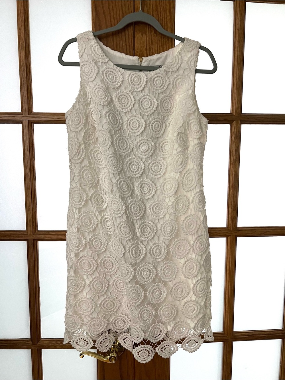 Eliza J Ivory Crochet Lace Shift Dress 10P Petite